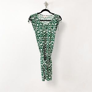 MICHAEL Michael Kors Spring Casual Chic Print Tie Waist Mini Dress Green‎ XS